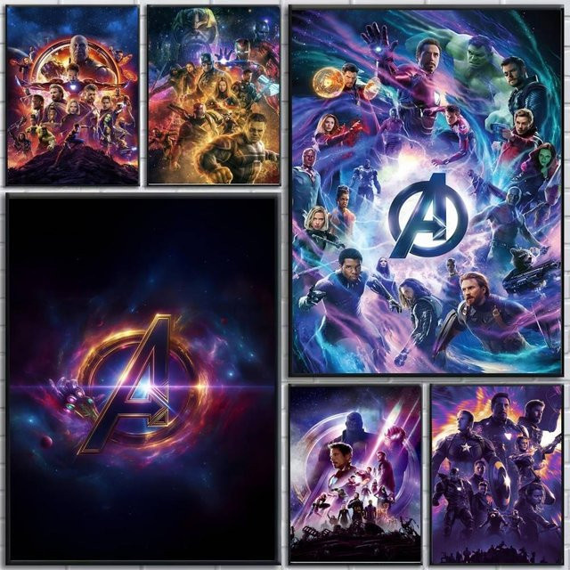 Selbstklebendes Avengers Infinity War Filmplakat aus Papier in Mehrfarbig, Rechteckig - Bild 1