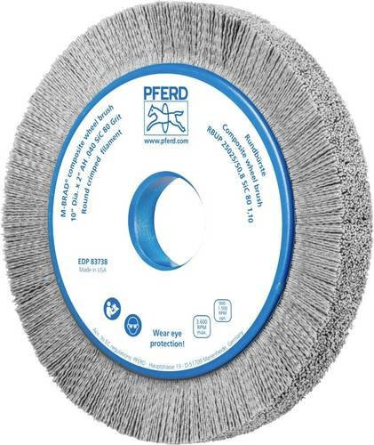 PFERD TOOLS COMPOSITE Rundbürste RBUP mit SiC-Filament Ø 1,10 mm, Korn 80, Grau, Durchmesser: 250 mm, Breite: 25 mm, Höhe: 50,8 mm - Bild 1