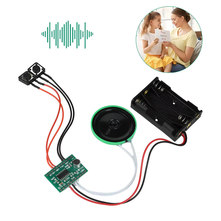 Aideepen Dual-Taste Aufnahme Modul für 60-Sekunden Sprachnachrichten, Sound Aufnahme und Wiedergabe für DIY Elektronik-Projekte - Bild 2