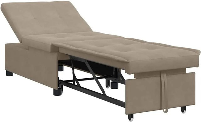 vidaXL Schlafsofa ausziehbar in Taupe aus Mikrofaser, Breite: 194 cm, Tiefe: 67 cm, Höhe: 82 cm - Bild 1