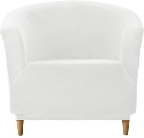 Yiran Furniture Stretch-Samt-Abdeckung für Clubsessel in Beige, halbkreisförmiger Schonbezug aus Polyester für Sessel und Chaiselongue - Bild 1