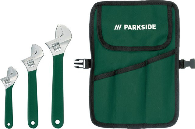 Parkside Rollgabelschlüssel- und Wasserpumpenzangen-Set, 3-teilig, Stahl, Mehrfarbig - Bild 1