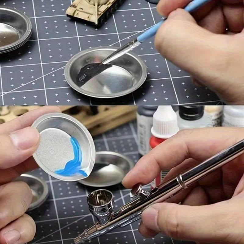 ZYF Ausgießbare Farbpalette aus Edelstahl in Silber für Künstler und DIY-Projekte - Bild 5