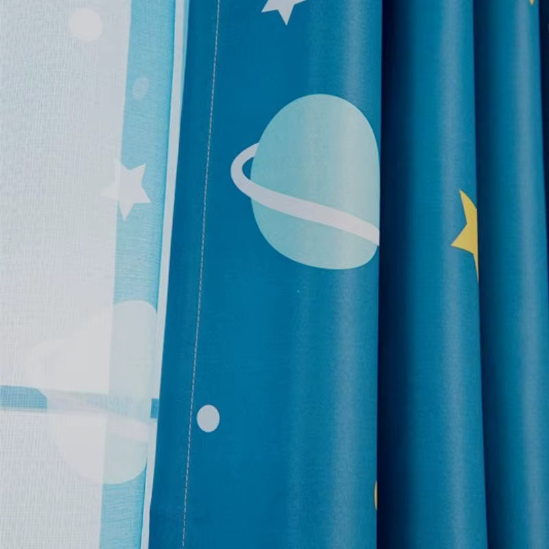CENTURyMiG Verdunkelungsvorhang mit blauem Planeten-Print, thermoisolierend, für Schlafzimmer und Kinderzimmer, Breite: 130 cm, Höhe: 100 cm - Bild 3