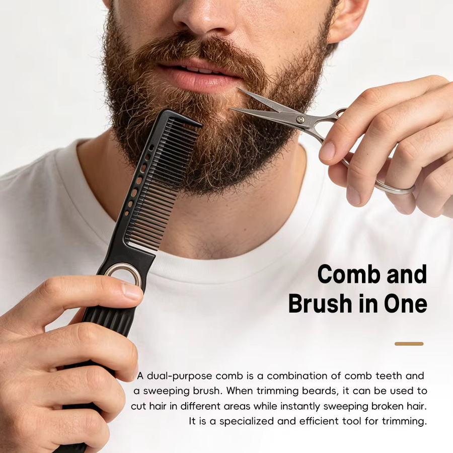 Haarkamm-Set für Herren, Effilierkamm, Ölkamm, Spitzbürste - Bild 1