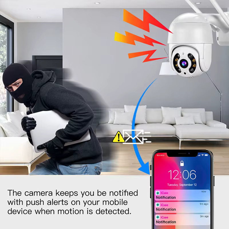 SACUVT 8MP 4K Drahtlose PTZ IP Kamera mit Wifi, Farbe Nachtsicht und AI Auto Tracking, Outdoor CCTV Überwachungskamera in Weiß - Bild 5