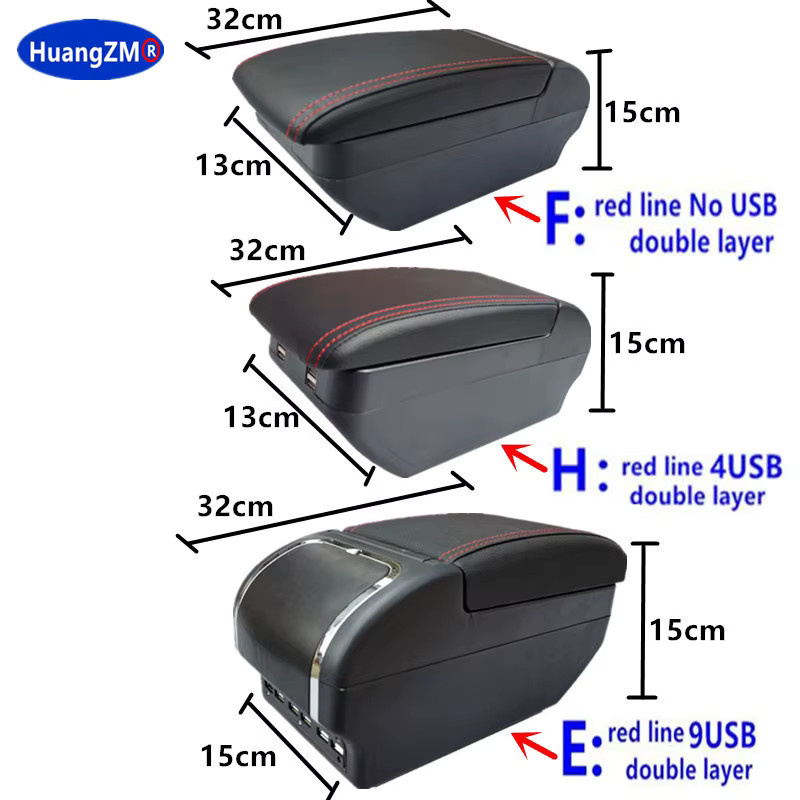 HuangZM Armlehnenbox mit USB-C Ladefunktion für Toyota Yaris 3 und Toyota Hybrid Yaris Vitz in Schwarz - Bild 5
