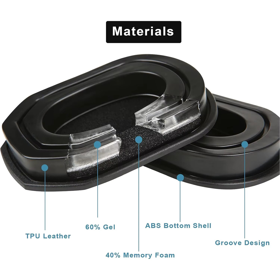 Gel-Ohrpolster in Schwarz für WK Electronic Hearing Protection Kopfhörer und taktische Anti-Lärm-Ohrenschützer - Bild 2