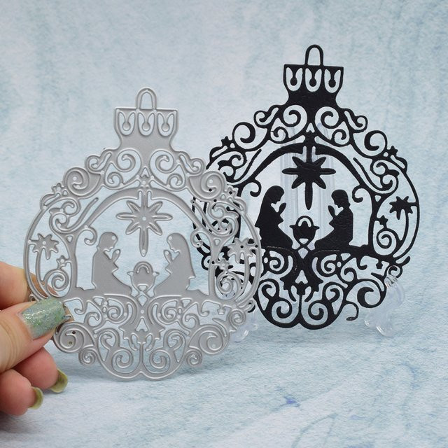 Christliches Jesus Motiv Metall-Stanzer für DIY Scrapbooking und Bastelarbeiten in Silber - Bild 1