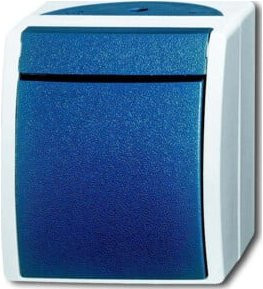 Busch-Jaeger Ausschalter Ocean 2-polig Aufputz Blau Grün IP44 2601/2 W-53 - Bild 1