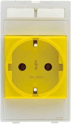 HARTING Schutzkontakt-Steckdose gelb für den Einbau - Bild 1