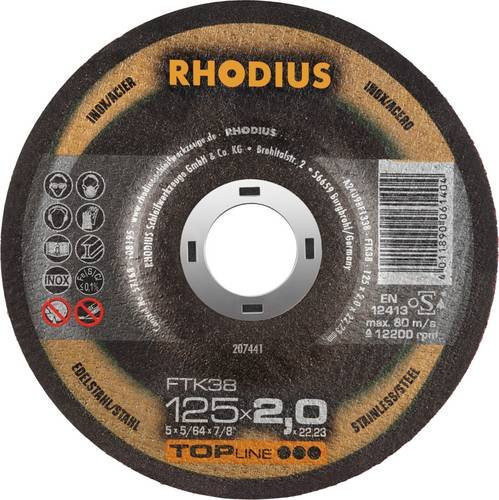 Rhodius FTK38 207441 Trennscheiben-Set für Edelstahl und Stahl, 25 Stück, Schwarz - Bild 1