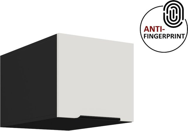 Küchen Aufsatzschrank ARIA Wandmontage in Weiss und Schwarz mit Anti-Fingerprint-Beschichtung, Breite: 40 cm - Bild 1
