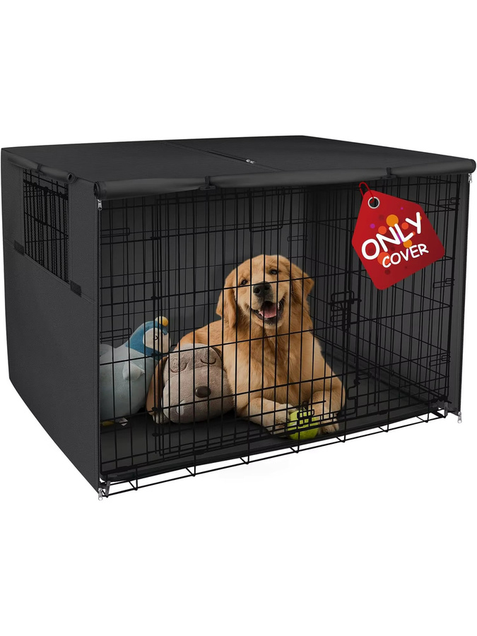 Explore Land Hundekäfigabdeckung aus strapazierfähigem Polyester für 42-Zoll-Drahtkäfige, Schwarz - Bild 4