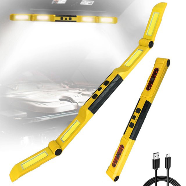 Magnetische LED-Arbeitsleuchte Gelb, 1200 Lumen, wiederaufladbare Typ-C Mechaniker-Taschenlampe für Autoreparaturen - Bild 1