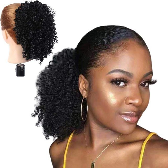 G&T Wig Afro Verworrene Lockige Pferdeschwanz Haarverlängerungen, Damen - Bild 1