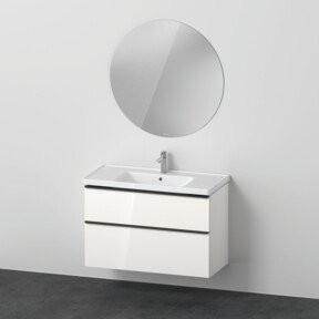 Duravit D-Neo Möbel-Set mit Waschtisch-Unterbau und Universal Licht Spiegel in Weiß Hochglanz, B: 100,5 cm - Bild 1