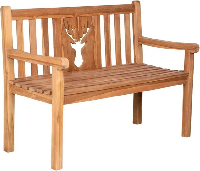 GarWoh Gartenbank Hirsch aus Teakholz in Braun, Breite: 120 cm - Bild 1