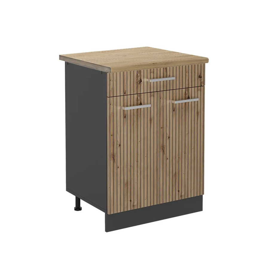 Vicco Küchenunterschrank R-Line Artisan-Eiche/Anthrazit mit Türen und Schubladen B/T/H: 80 x 60 x 81,6 cm - Bild 2