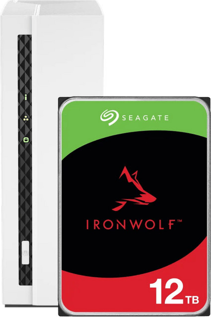 QNAP TS-133 NAS-System mit Seagate Ironwolf 12 TB Festplatte in Weiß - Bild 1