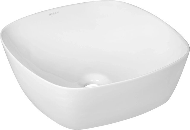Kerra Aufsatzwaschbecken KR-650 aus Keramik in Weiß Glänzend quadratisch - Bild 1