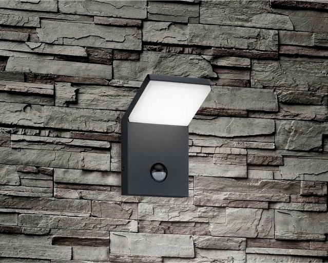 Trio LED-Außenwandleuchte Pearl mit Bewegungsmelder aus Aluminium in Anthrazit - Bild 1