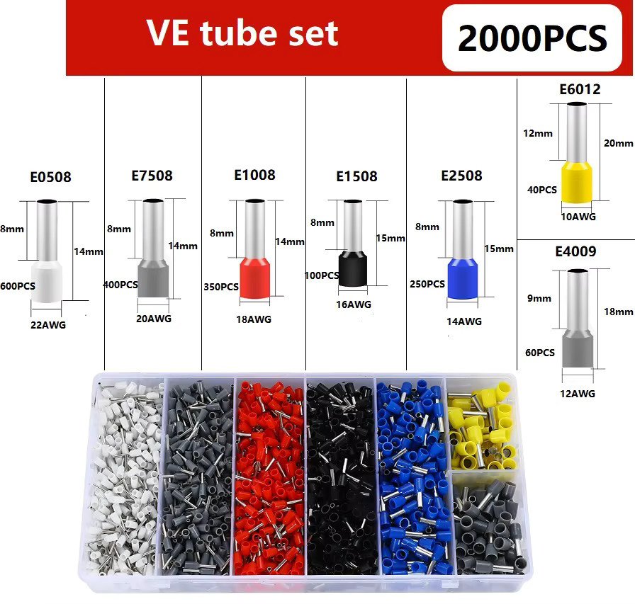 FATO Isolierte Crimp-Terminals Set für Drahtanschlüsse, kaltgepresste Drahtverbinder, 200 bis 2000 Stück - Bild 5