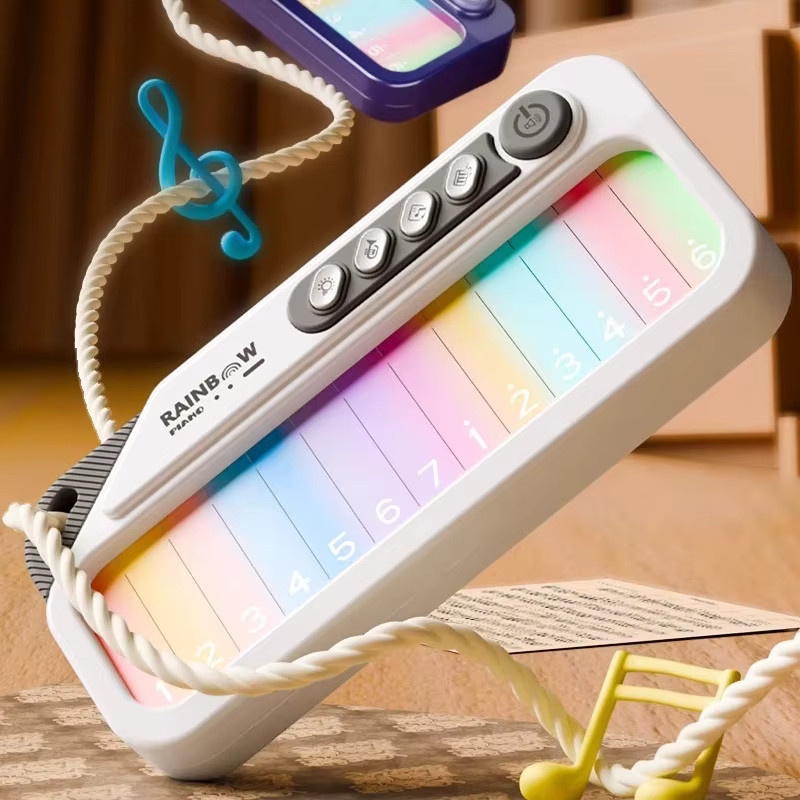 MYGVN Regenbogen-Klaviertastatur, Musikspielzeug, mit Licht und Sound, ab 3 Jahre - Bild 1