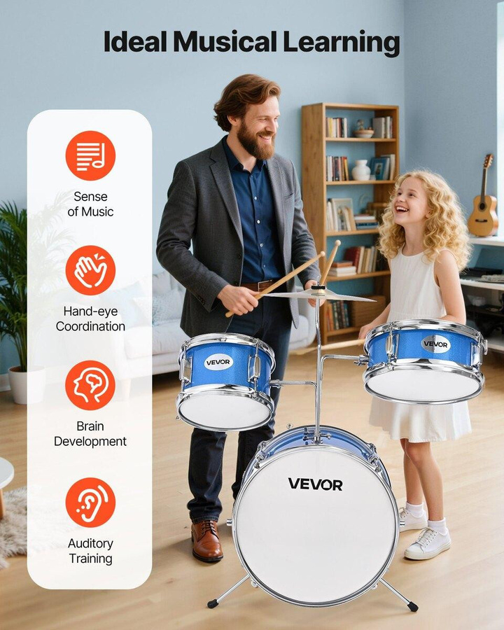 MB Junior Musik Schlagzeug 3-teiliges Set blau - Bild 2