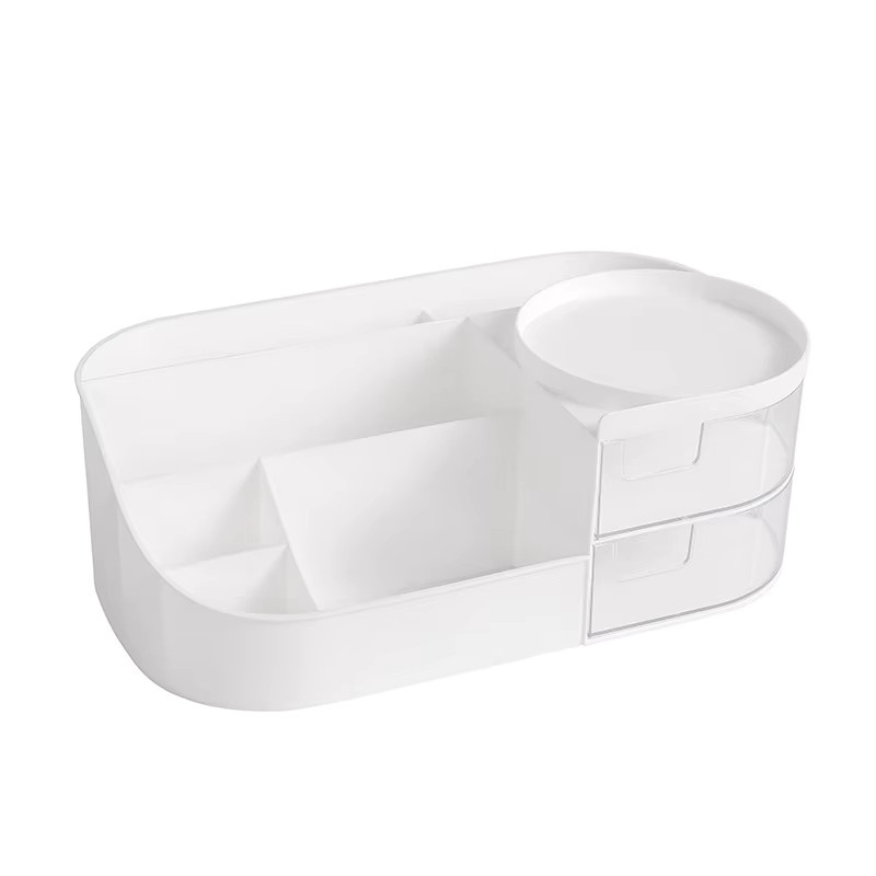 Kosmetische Aufbewahrungsbox für Make-up und Schmuck in Weiß, B/T/H: 28,5 x 16,0 x 10,5 cm - Bild 2