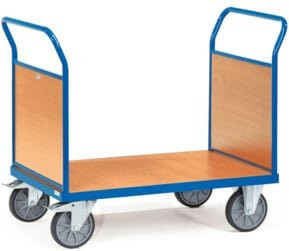 Fetra Doppel-Stirnwandwagen 2520 in Blau mit TPE-Reifen und 500 kg Tragkraft - Bild 1