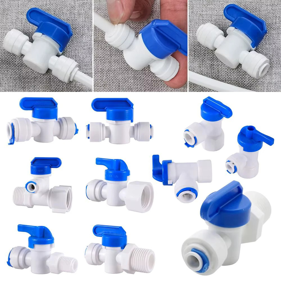 Kunststoff Kugelhahn mit Schlauch-Schnellkupplung und Innengewinde für Osmose-Aquarium Armaturen, Farbe: Weiß, Anschluss: 1/2 Zoll Innengewinde und 3/4 Zoll Kupplung - Bild 3