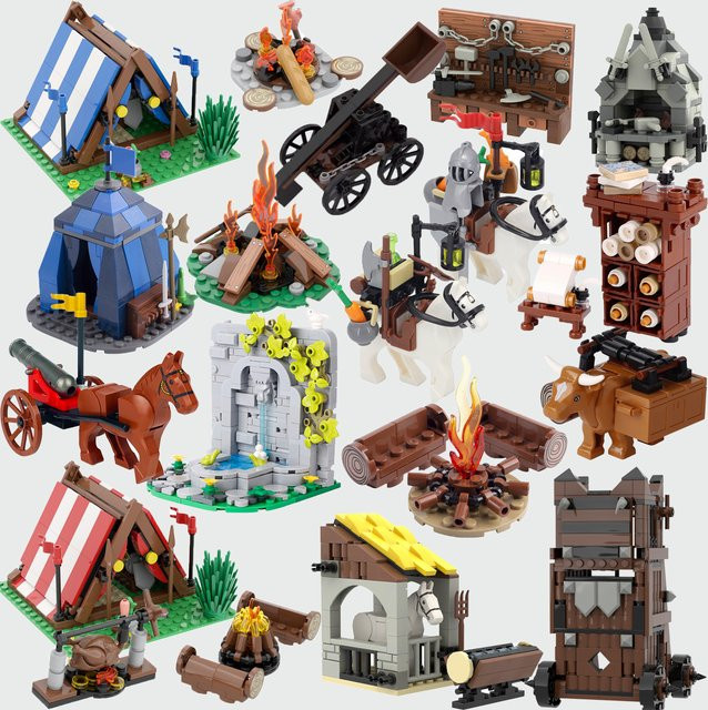 BRICKPANDA Mittelalterliche Burg Bausteine, Zubehör, Ritter, Kunststoff, Bunt / Mehrfarbig - Bild 1