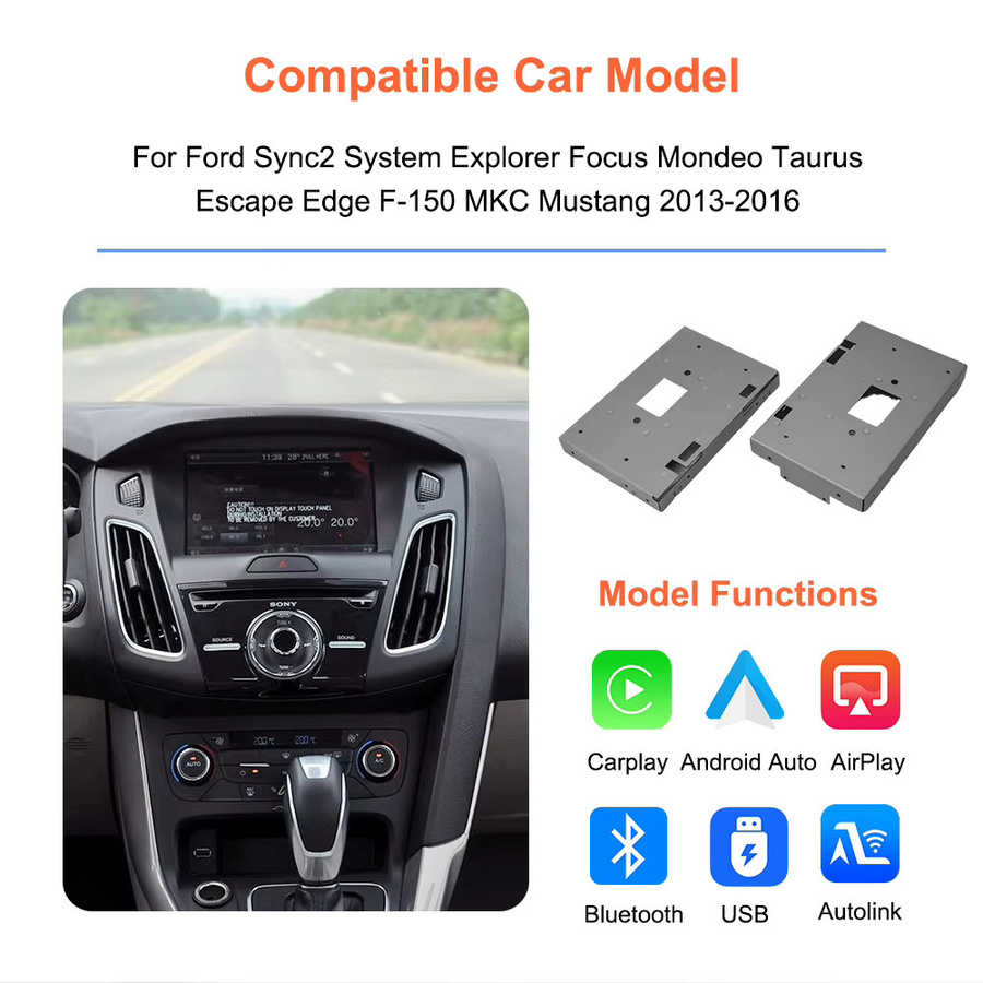 Bonroad Wireless Carplay und Android Auto Modul für Ford Sync2 Systeme für Explorer, Focus, Edge, F-150, Taurus und Escape (2013-2016) mit Wi-Fi und Bluetooth - Bild 3