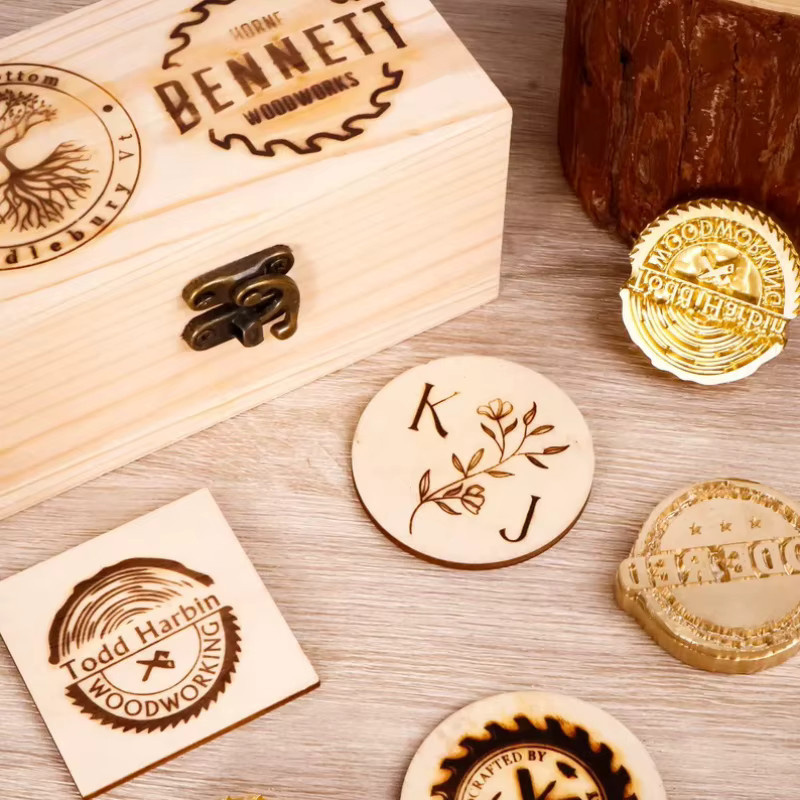 Personalisierter Brandstempel aus Messing mit individuellem Logo für Holz, Leder und BBQ, M8 - Bild 3