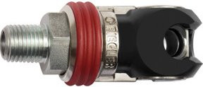 Riegler Schwenk-Sicherheitskupplung NW 8, ISO 6150 C aus Stahl, G 3/8 AG, mehrfarbig - Bild 1