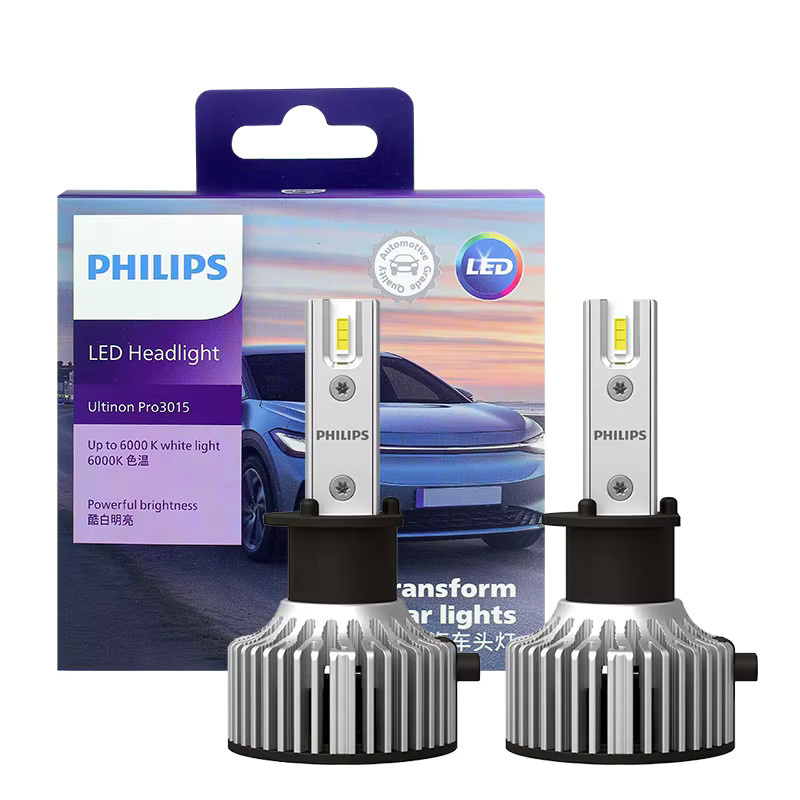 Philips LED H1 Ultinon Pro3015 Autoscheinwerfer-LED-Lampen in Weiß und Silber, 2er-Set, 6000K hellweiß - Bild 1