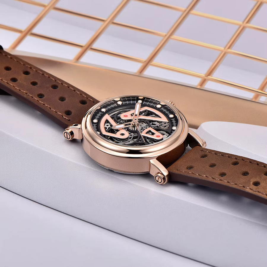 BENYAR Armbanduhr Automatik, Edelstahl, Blau, Roségold, 40 mm, Herren - Bild 3