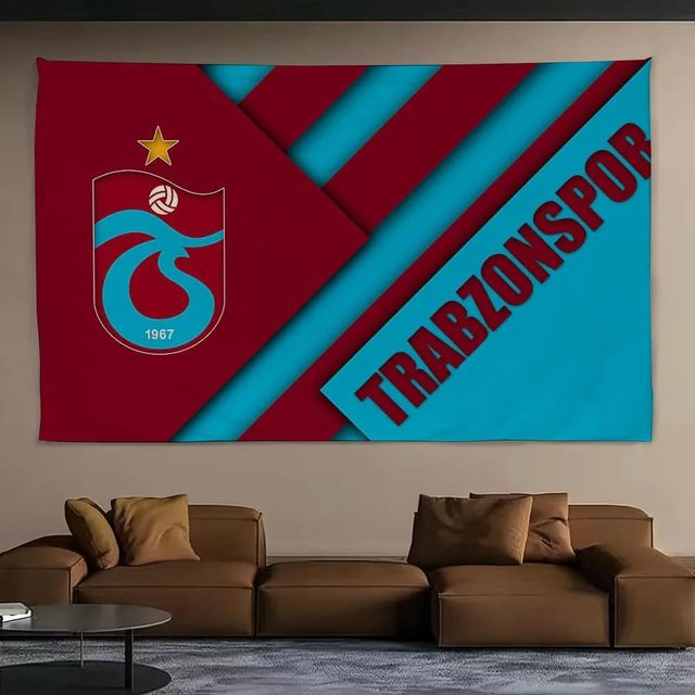 Wandteppich Trabzonspor FC Fußballverein Wanddeko für Schlafzimmer und Party, Mehrfarbig, B: 200 cm, H: 150 cm - Bild 1