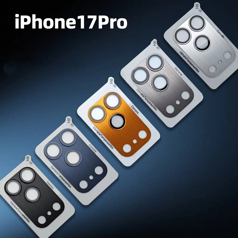 Metall Kamera Schutz für iPhone 17 Pro Max und iPhone 17 Air mit gehärtetem Glas in Schwarz und Multicolour - Bild 2