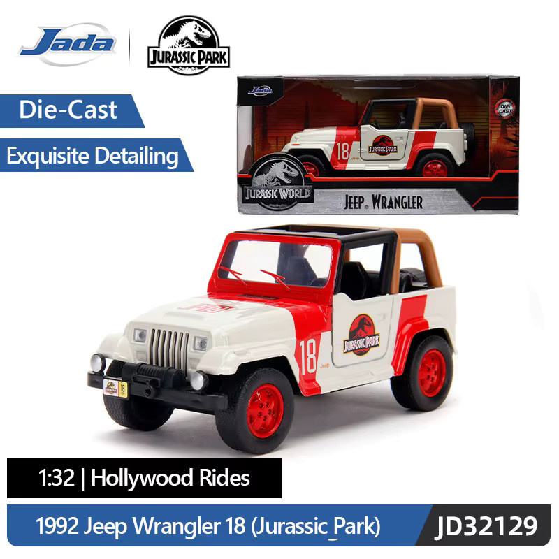 JADA Hollywood Rides Jurassic Park 1992 Jeep Wrangler, Druckguss-Modellauto, 1:32 - Bild 2