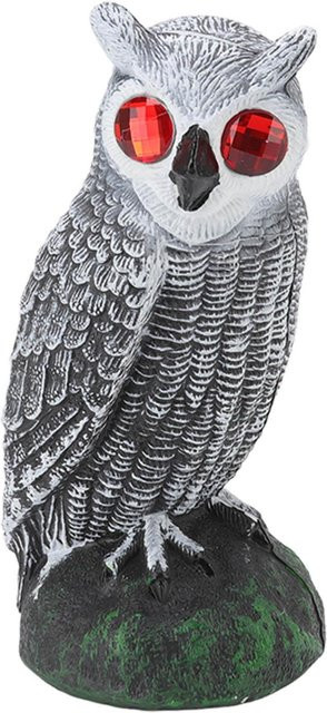 TOMTOP JMS Eulen-Vogelabwehr für den Garten aus Kunststoff in Grau mit roten Augen - Bild 1