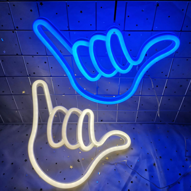LED Neon Schild Peace Hand Victory Gesture Wanddekoration in Multicolour für Schlafzimmer Wohnzimmer und Home Office - Bild 2