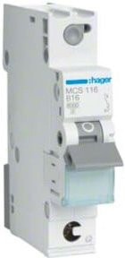 Hager Leitungsschutzschalter MCS116 1p C-16A 6kA Weiß - Bild 1