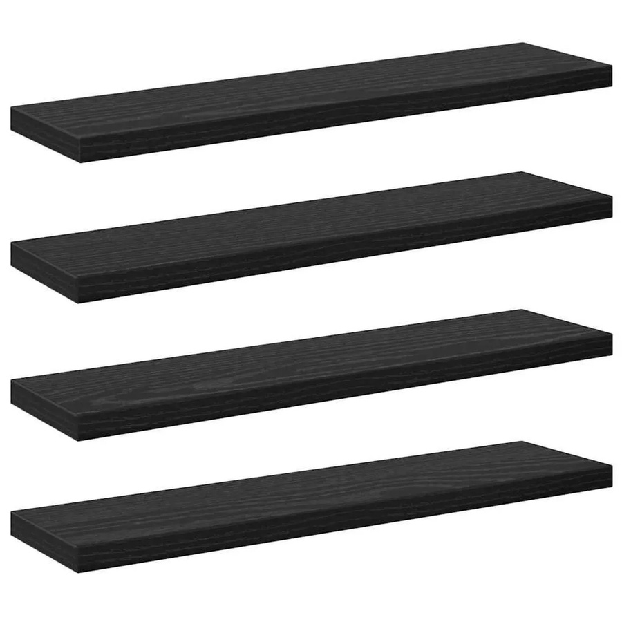 vidaXL Regalbrett Set aus 4 Stück, Schwarz, Holzwerkstoff, B: 40 cm, T: 10 cm, H: 1,5 cm - Bild 2
