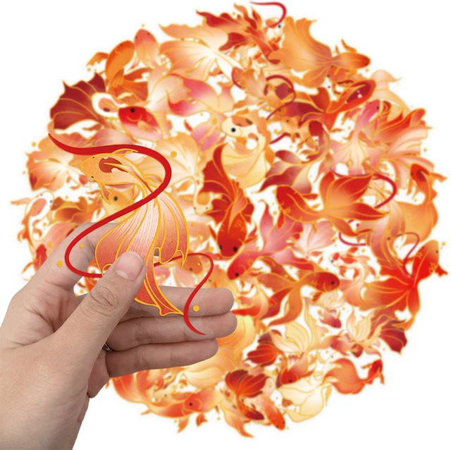 Koi Xianrui Transparentes PET Sticker Set mit 50 Stück für DIY Dekoration von Laptop, Tasse und Taschen in Multicolour - Bild 1
