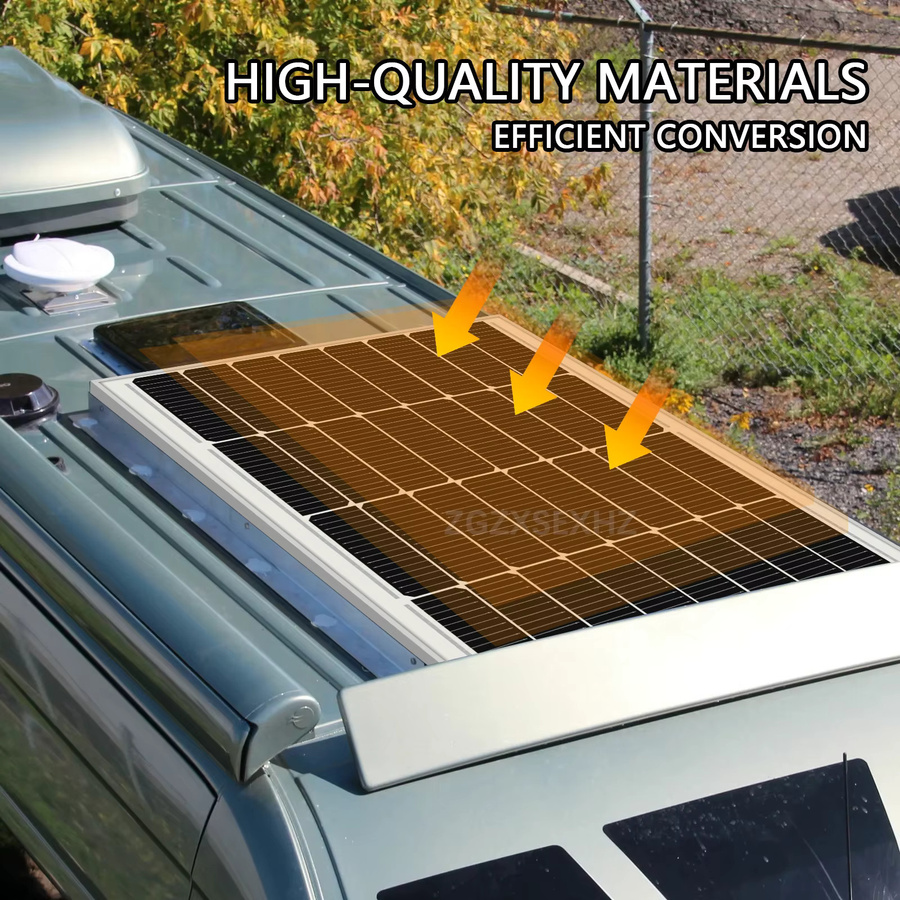 Monokristallines 80-W-Solarmodul ZGZXSEXHZ in Schwarz für mobile Stromversorgung beim Camping, Wandern und Bootfahren - Bild 7