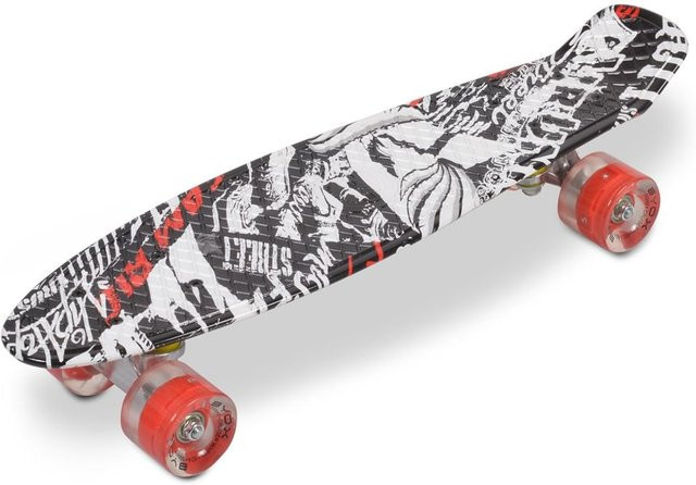 Byox Skateboard Skull 22" mit LED Rollen rot - Bild 1