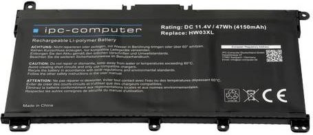 Ipc-computer Notebook-Akku HW03 REPLACE in Schwarz mit 11.40V und 4150 mAh - Bild 1