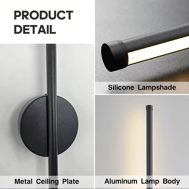 HAULVANG LED-Wandleuchte in Schwarz, kabellos und batteriebetrieben mit USB-Typ-C-Ladefunktion, dimmbar mit Touch-Schalter und 3 CCT Lichtfarben - Bild 5